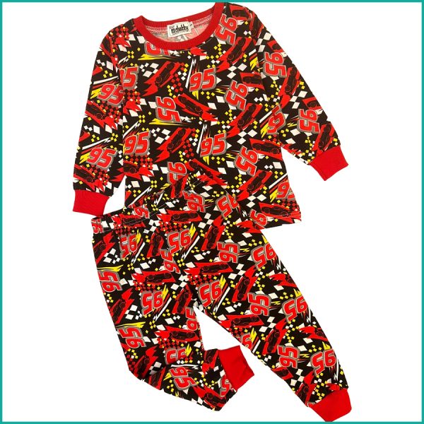 Cars 95 Boys Cotton Pajama Set - Red