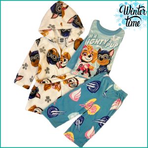 Mighty Pup Winter Girls 3 Pcs Pajama Set - Blue