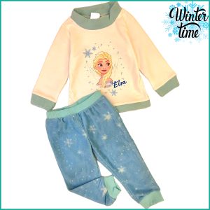 Elsa Winter Girls Pajama Set - Cream Blue