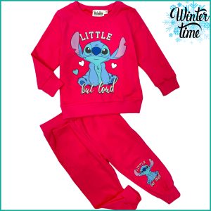 Little Stitch Winter Girls Training Suit - Hot Pink