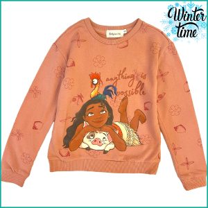 Princess Moana Girls Winter Sweatshirt - Brown