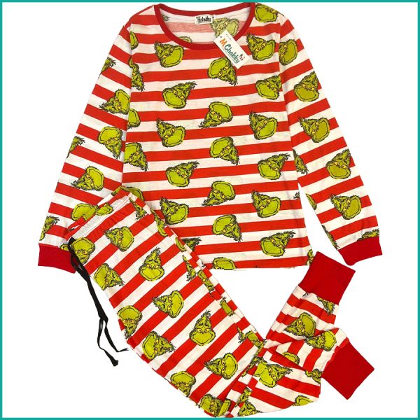 The Grinch Ladies Full Sleeves Pajama Set - Red
