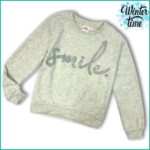 Smile Girls Winter Sweatshirt - Gray