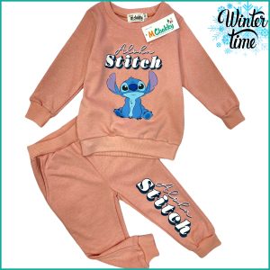 Aloha Stitch Winter Girls Training Suit - Brown