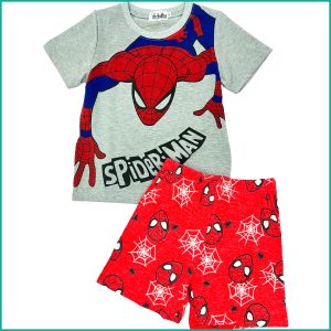 Spiderman Boys Shorts Set - Red Grey