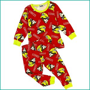 UOMO Boys Cotton Pajama Set  - Red