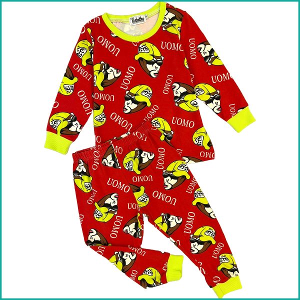 UOMO Boys Cotton Pajama Set  - Red