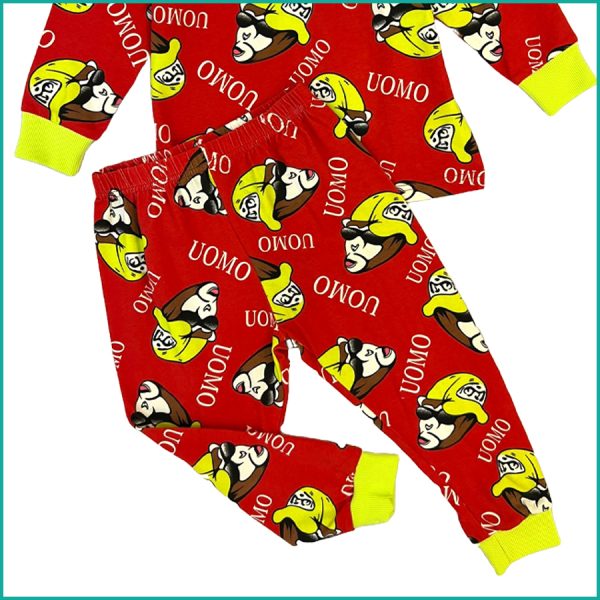 UOMO Boys Cotton Pajama Set  - Red - Image 3