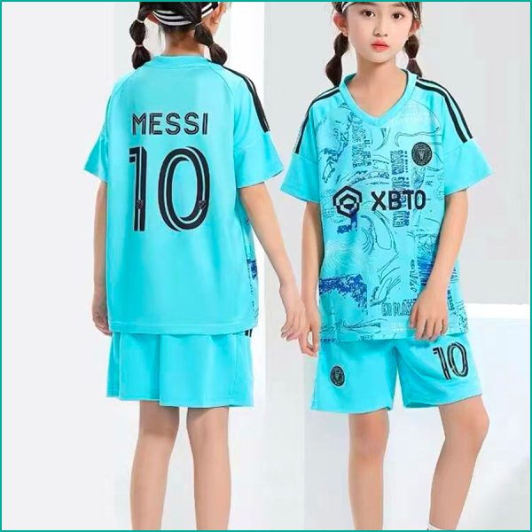 Messi 10 Kids Short Set - Blue - Image 2