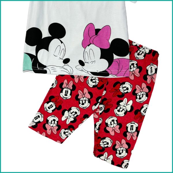 Sweet Mickey Minnie Girls Shorts Set - White - Image 3