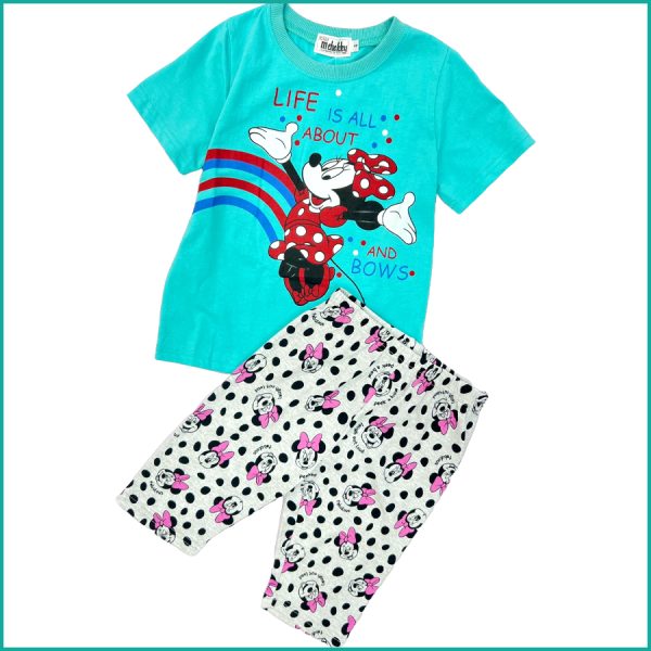 Love Minnie Girls Shorts Set - Sky Blue