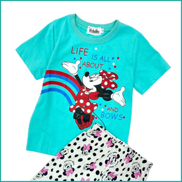 Love Minnie Girls Shorts Set - Sky Blue - Image 2