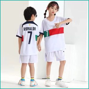 7 Ronaldo Kids Short Set - White