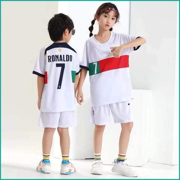 7 Ronaldo Kids Short Set - White