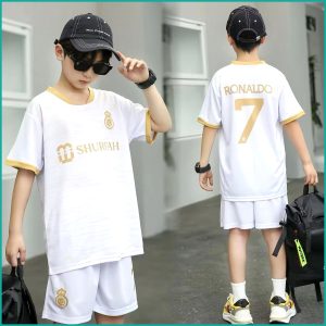 Ronaldo 7 Shurfah Kids Short Set - White