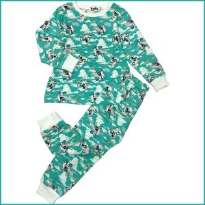 Unicorn Kids Full Sleeves Pajama Set  - Sea Green