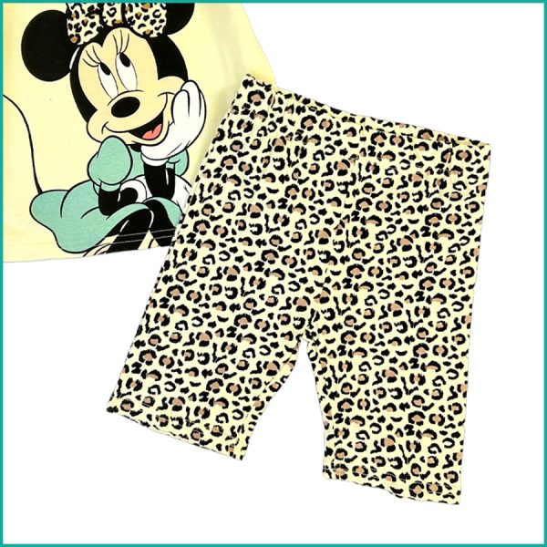 Cute Minnie Girls Shorts Set - Yellow - Image 3