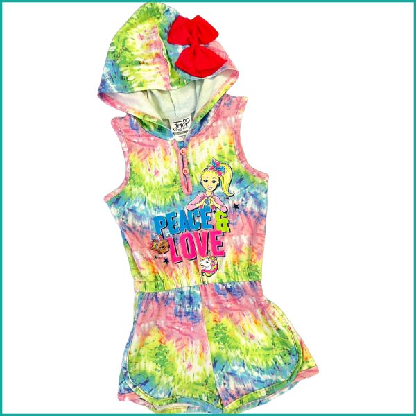 Peace Love Girls Overall Set - Multicolor