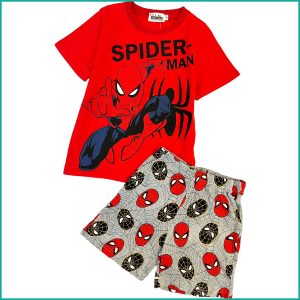 Spiderman Boys Shorts Set - Red Grey