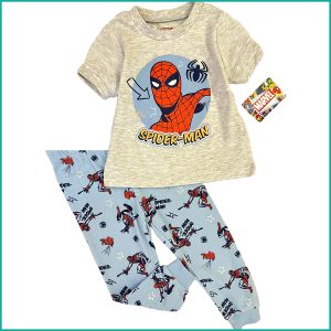 Spiderman Infant Boys Pajama Set - Grey Blue