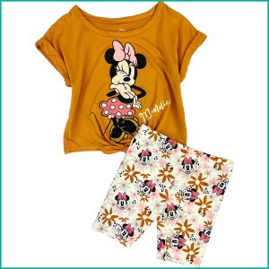 Happy Minnie Infant Girls Shorts Set - Brown