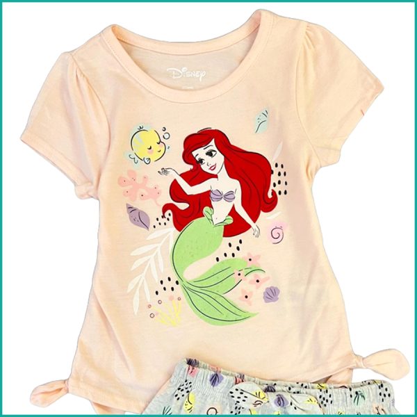 Mermaid Infant Girls Shorts Set - Cream - Image 2
