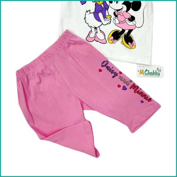 Daisy Minnie Girls Shorts Set - White Pink - Image 3