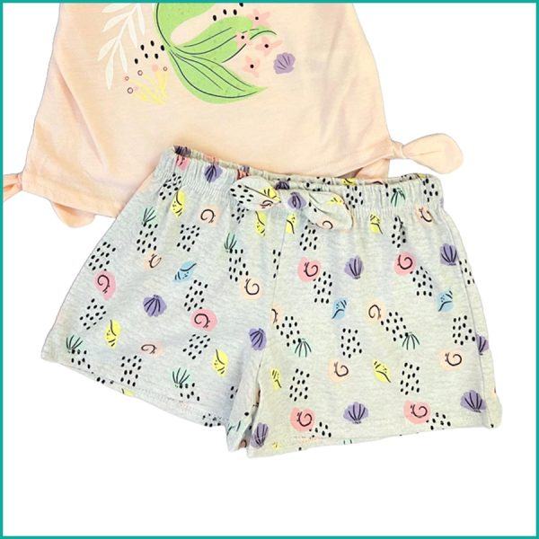Mermaid Infant Girls Shorts Set - Cream - Image 3