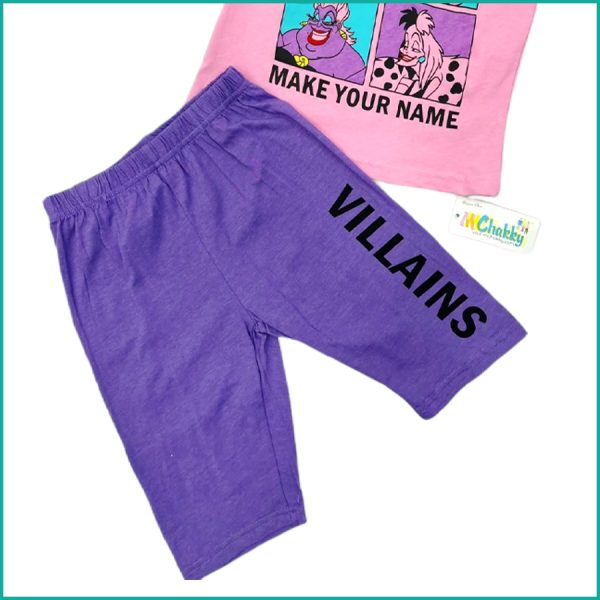 Villains Girls Shorts Set - Pink Blue - Image 3