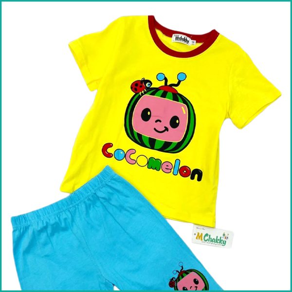 Cocomelon Girls Shorts Set - Yellow Blue - Image 2