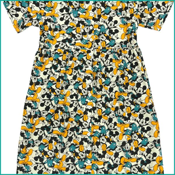 Mickey Ladies Front Open Cotton Dress - Multicolor - Image 2
