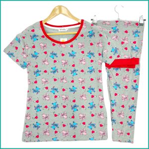 Lilo Stitch Ladies Pajama Set - Grey