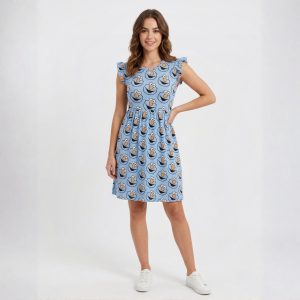 Monster Ladies Cotton Dress - BLUE