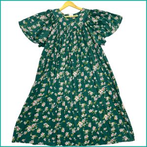 Floral Ladies Cotton Nafnuf - Green