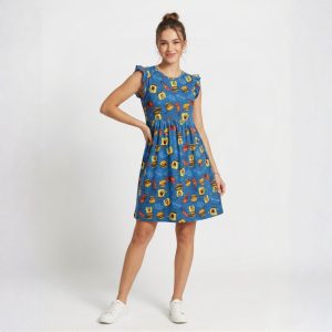 SpongeBob Ladies Cotton Dress - Navy Blue