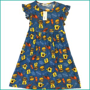 SpongeBob Ladies Cotton Dress - Navy Blue