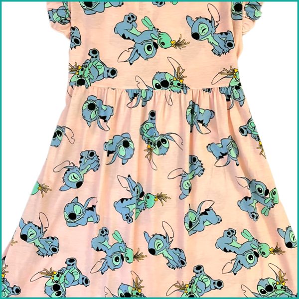 Stitch Ladies Cotton Dress - Pink - Image 2