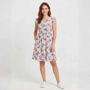 Stitch Ladies Cotton Dress - Pink