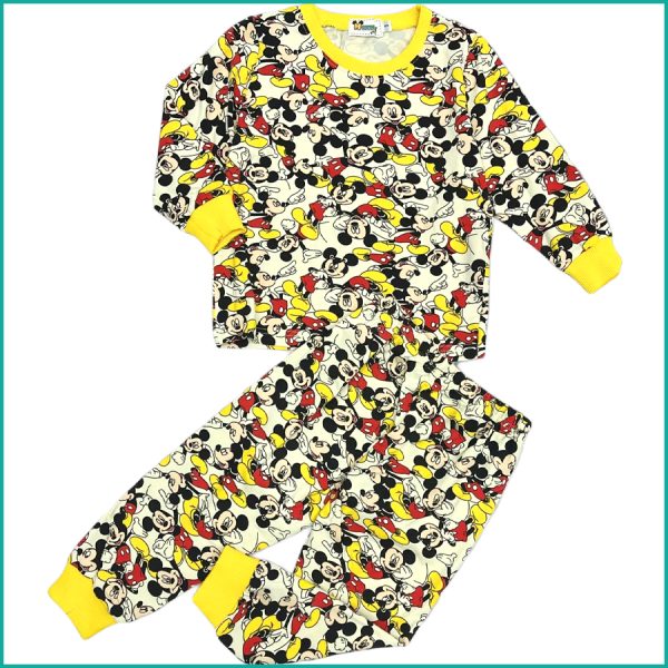 Tiny Mickey Boys Full Sleeves Pajama Set - Multicolor