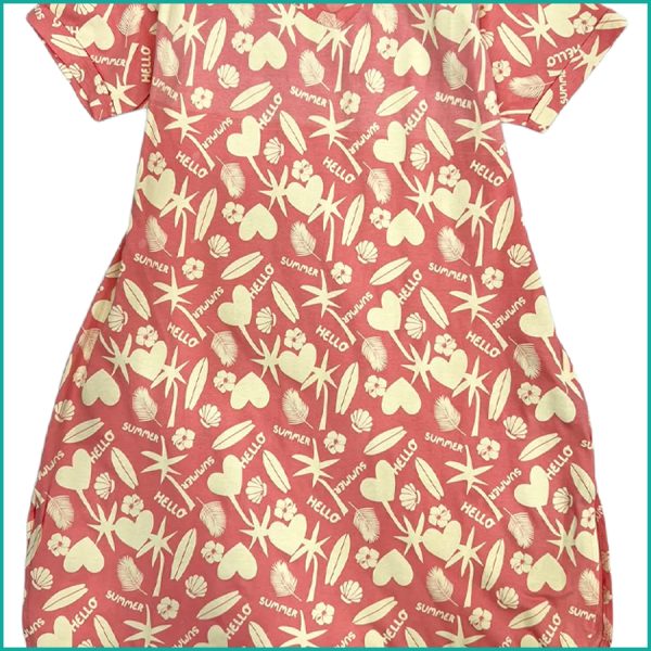 Cute Flower Ladies Dress - Hot Pink - Image 2