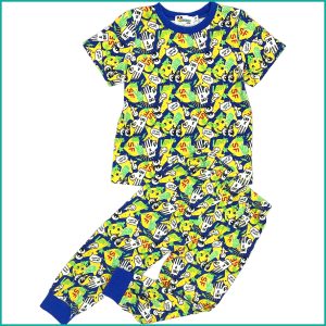 All Ok Boys Half Sleeves Pajama Set - Multicolor