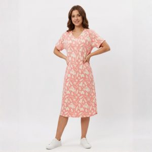 Cute Flower Ladies Dress - Hot Pink