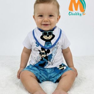 Mickey Surf Infant Boys Shorts Set - White Blue