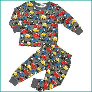 Cars Boys Full Sleeves Pajama Set - Dark Grey