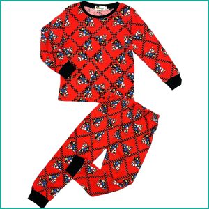 Mario Race Boys Full Sleeves Pajama Set - Red
