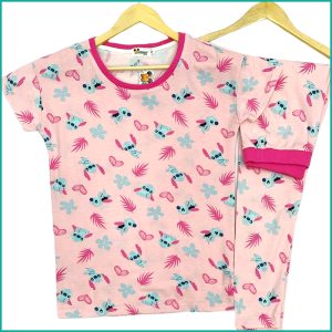 Stitch Ladies Pajama Set - Hot Pink