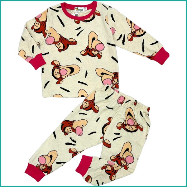 Disney Tiger Girls Full Sleeves Pajama Set - Cream
