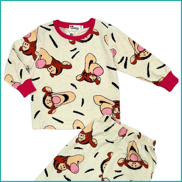 Disney Tiger Girls Full Sleeves Pajama Set - Cream - Image 2