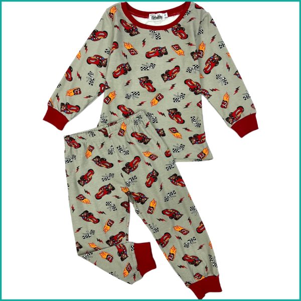Cars 95 Boys full Sleeves Pajama Set - Grey