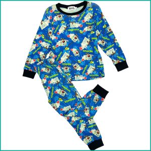 SpongeBob Boys Full Sleeves Pajama Set - Blue